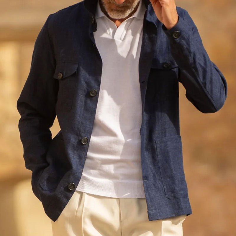 SOREN | Linen jacket with lapel collar - Liora Melbourne