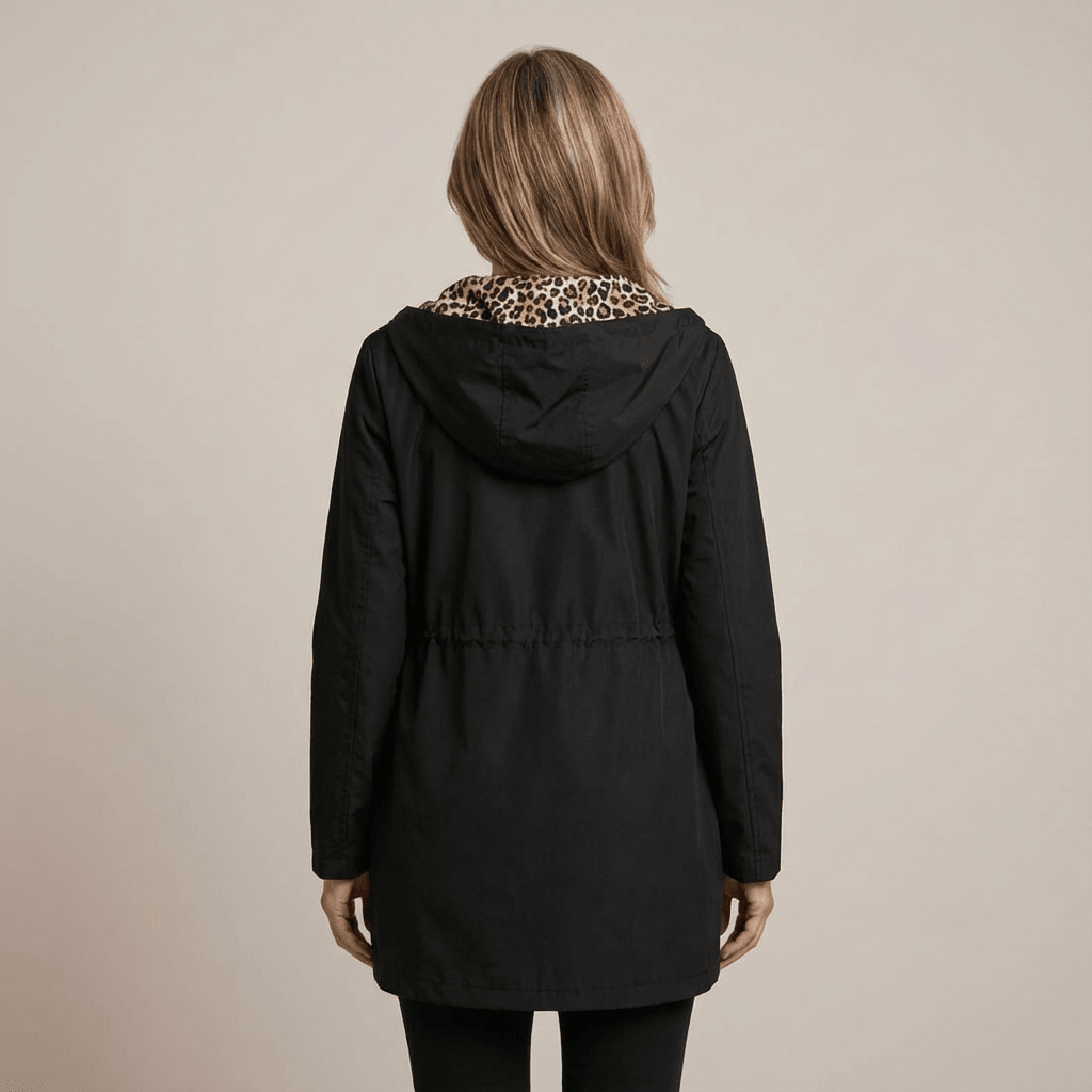 TIFFANY | Reversible hooded coat with leopard print - Liora Melbourne