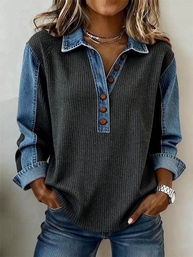HOLLY | Pullover jumper with contrast stitching - Liora Melbourne