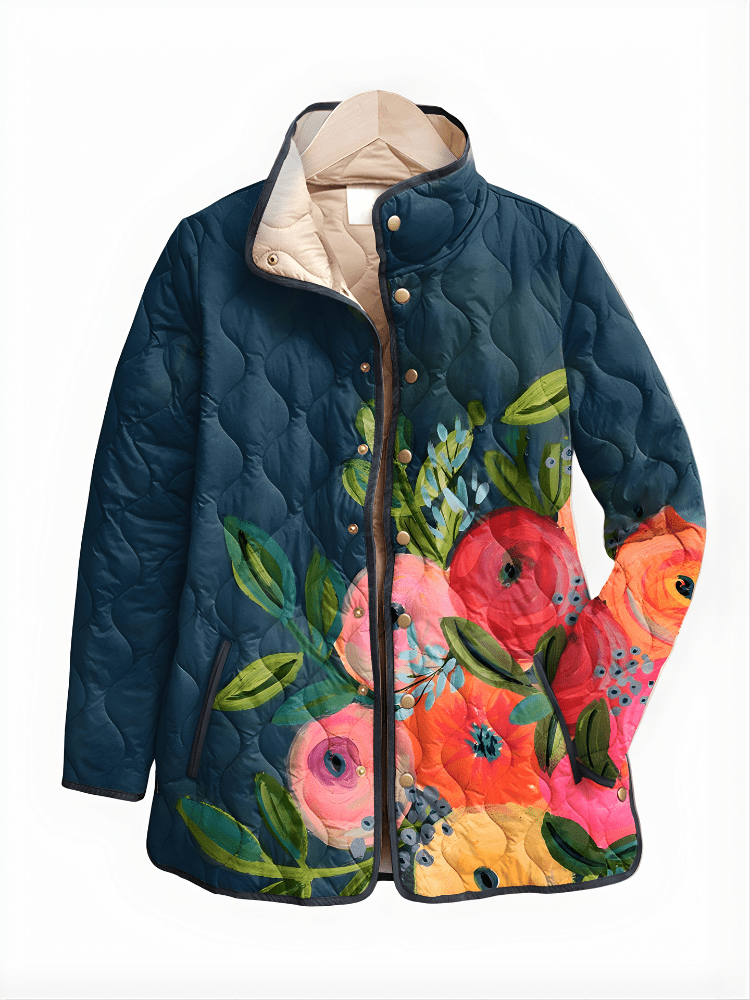 ALEXIS | Quilted jacket with floral print - Liora Melbourne