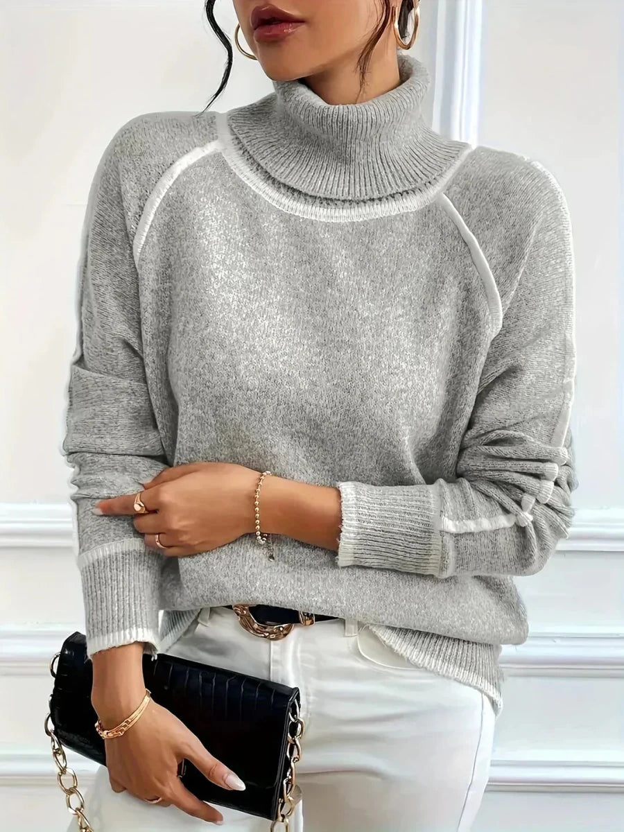 VERA | Turtleneck jumper with pattern detail - Liora Melbourne