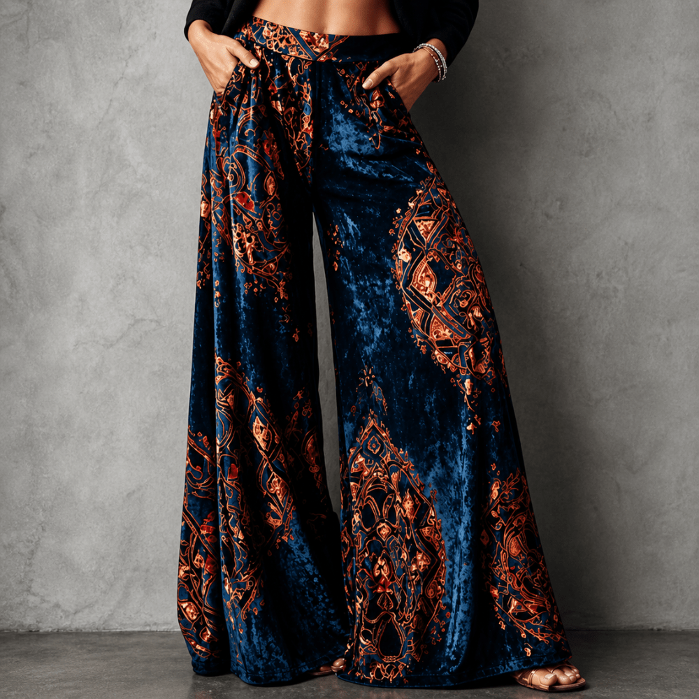 LUCY | Wide-leg pants with boho print - Liora Melbourne