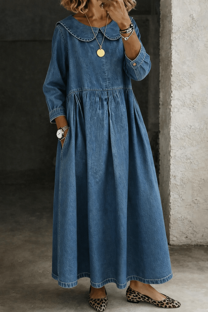 CLARA | Dress with Peter Pan collar - Liora Melbourne