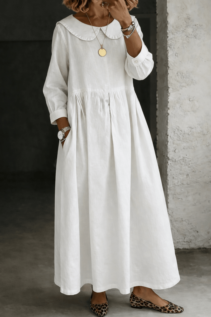 CLARA | Dress with Peter Pan collar - Liora Melbourne
