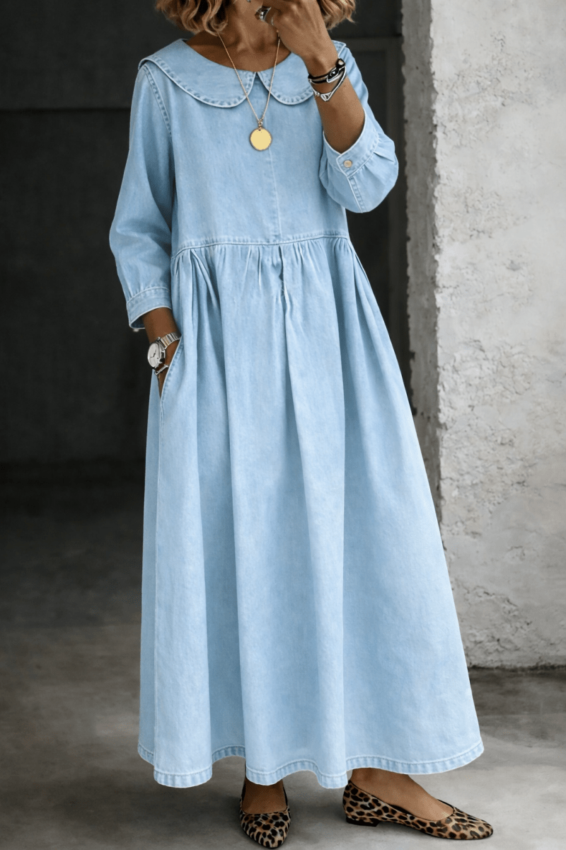 CLARA | Dress with Peter Pan collar - Liora Melbourne