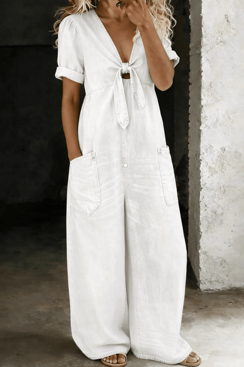 MAYA | Jumpsuit with V-neck - Liora Melbourne