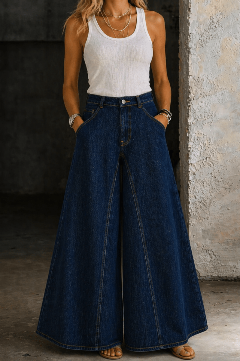 LEXI | High-waist jeans with tie-waist detail - Liora Melbourne