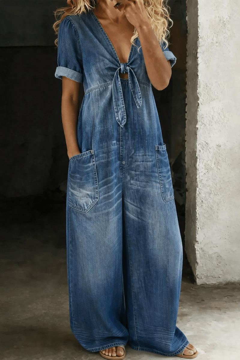 MAYA | Jumpsuit with V-neck - Liora Melbourne