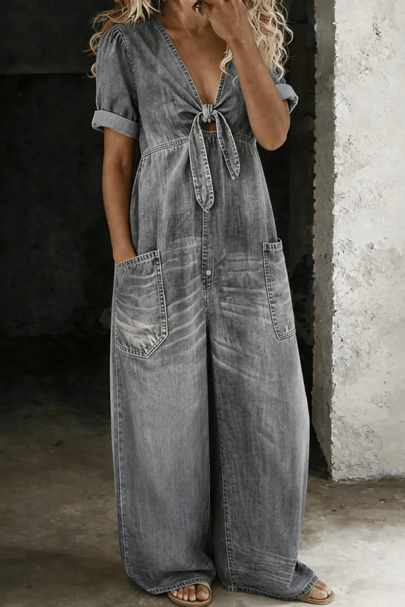 MAYA | Jumpsuit with V-neck - Liora Melbourne