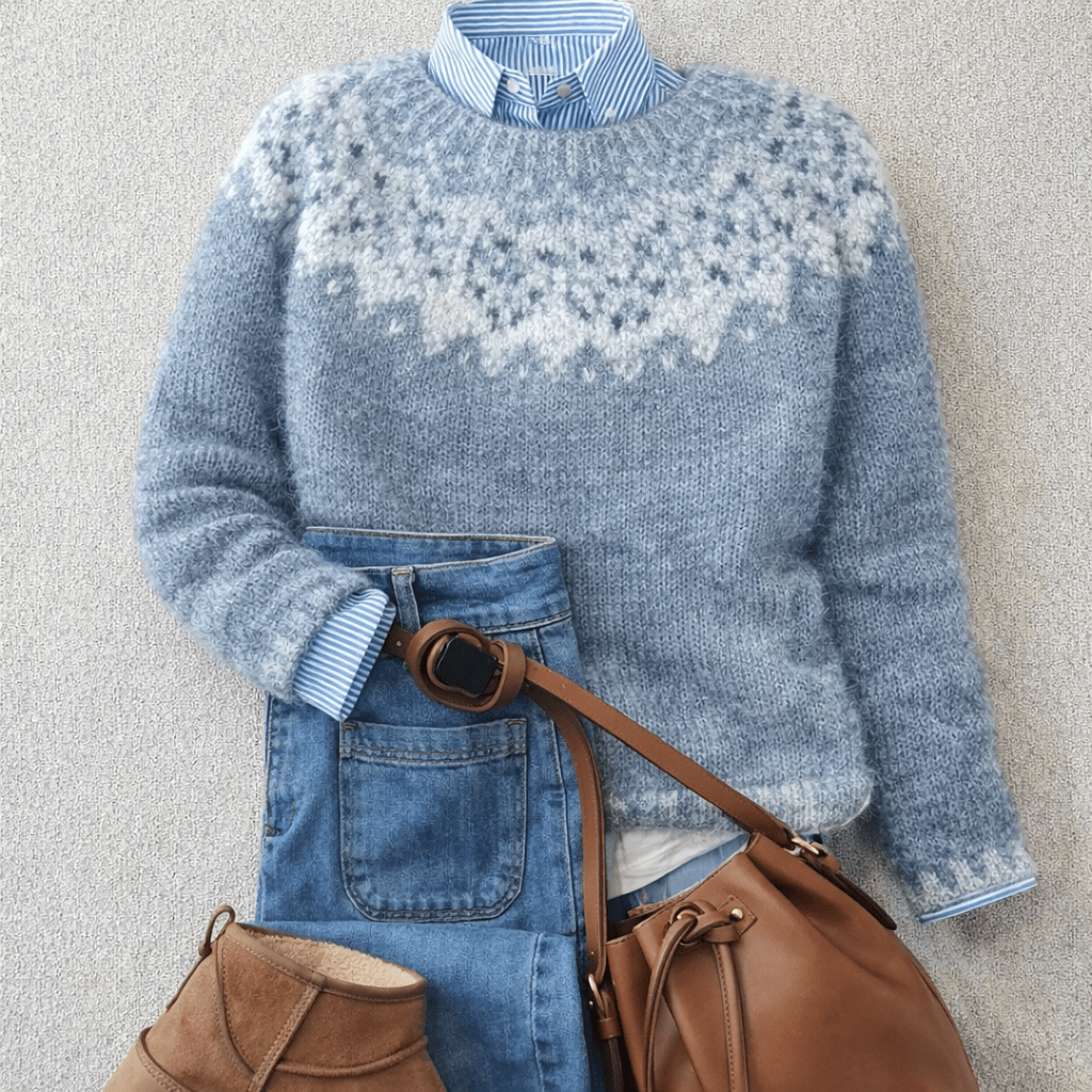SARAH | Nordic knit jumper with ribbed cuffs - Liora Melbourne