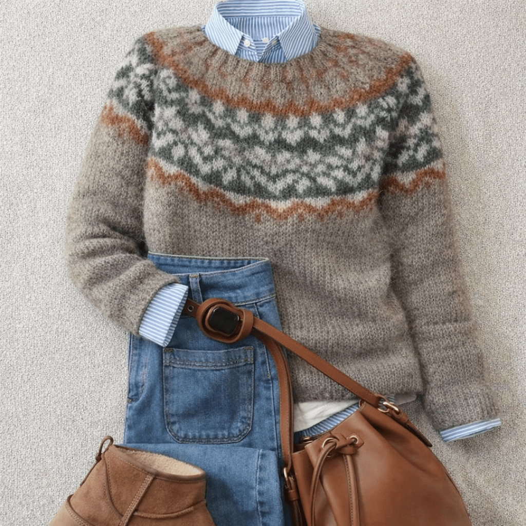 ASHLEY | Nordic knit jumper with ribbed cuffs - Liora Melbourne