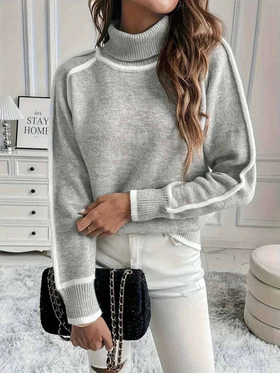 VERA | Turtleneck jumper with pattern detail - Liora Melbourne