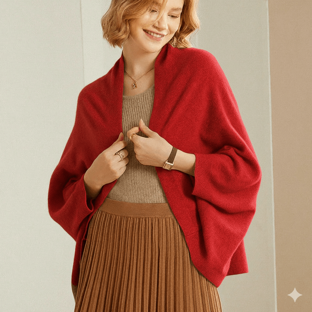 LARA | Merino wool shawl with oversized drape - Liora Melbourne