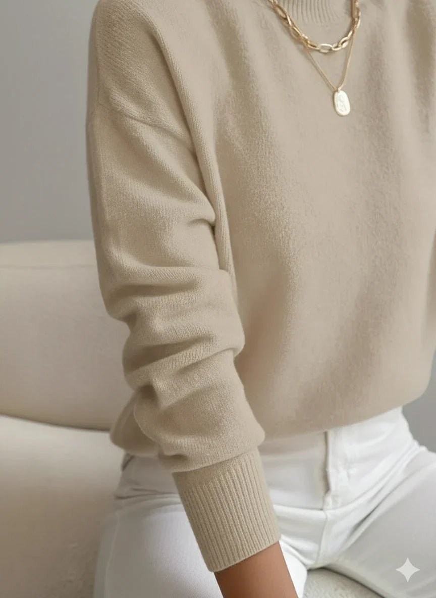 ELEANOR | Polo neck jumper with ribbed cuffs - Liora Melbourne