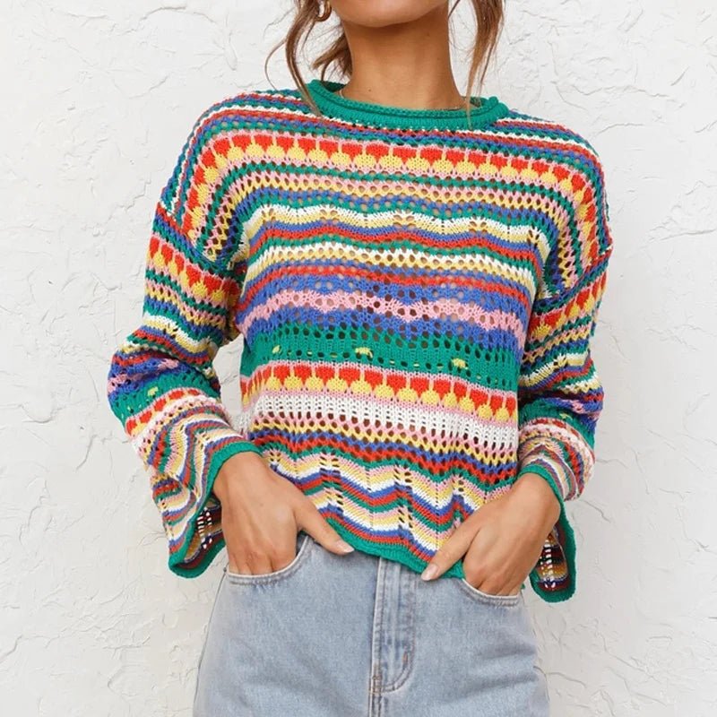 ZARA | Knitted jumper with colour-block detail - Liora Melbourne