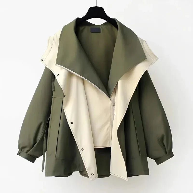 ALEXIS | Trench coat with two-tone design - Liora Melbourne