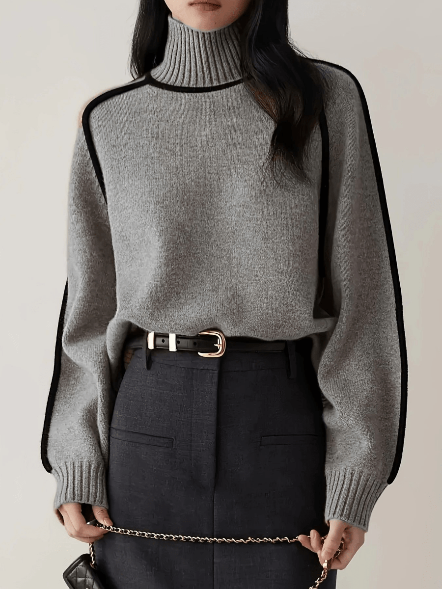 BELLA | Turtleneck jumper with ribbed trim - Liora Melbourne
