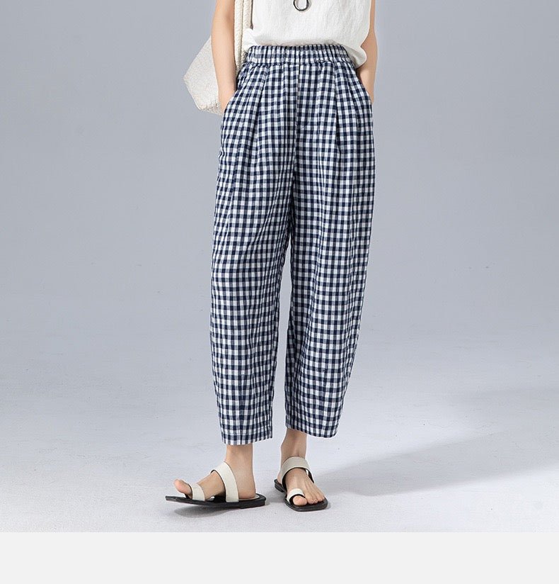 CHELSEA | Trousers with gingham print - Liora Melbourne