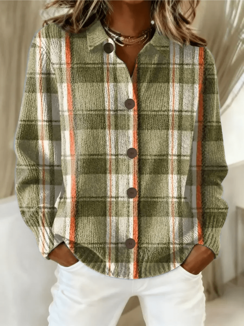 HAZEL | Cardigan with plaid pattern - Liora Melbourne