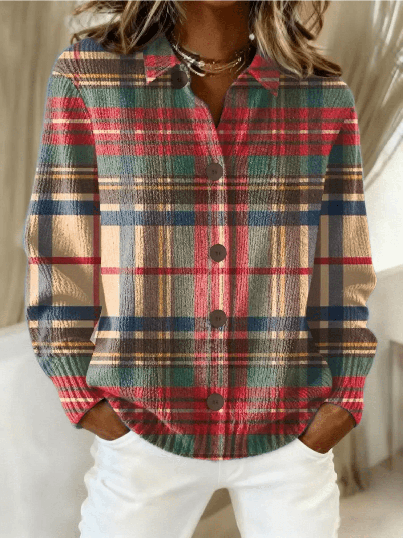 GLORIA | Cardigan with plaid pattern - Liora Melbourne
