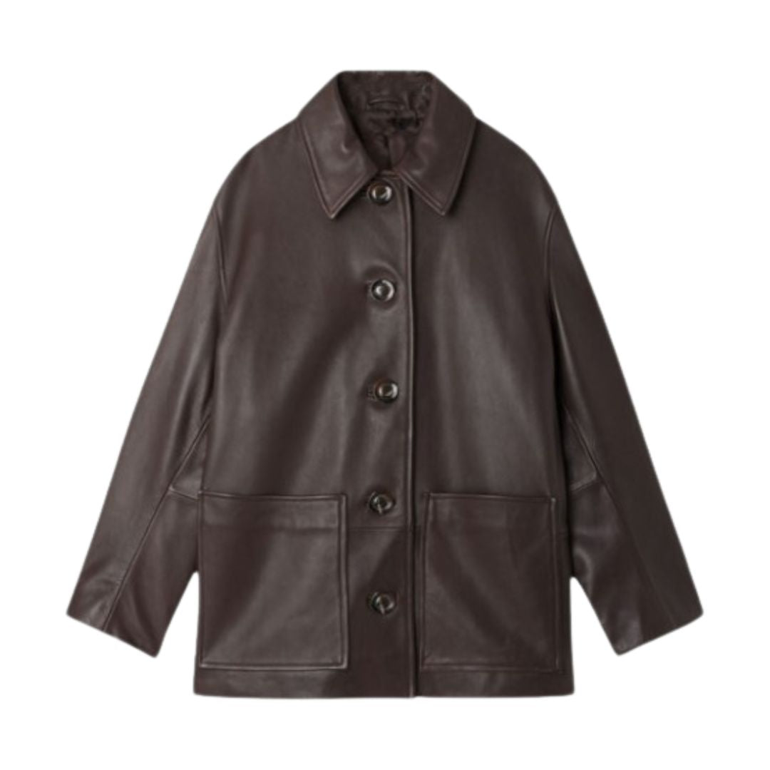 LALUNA | Suede coat with statement silhouette - Liora Melbourne