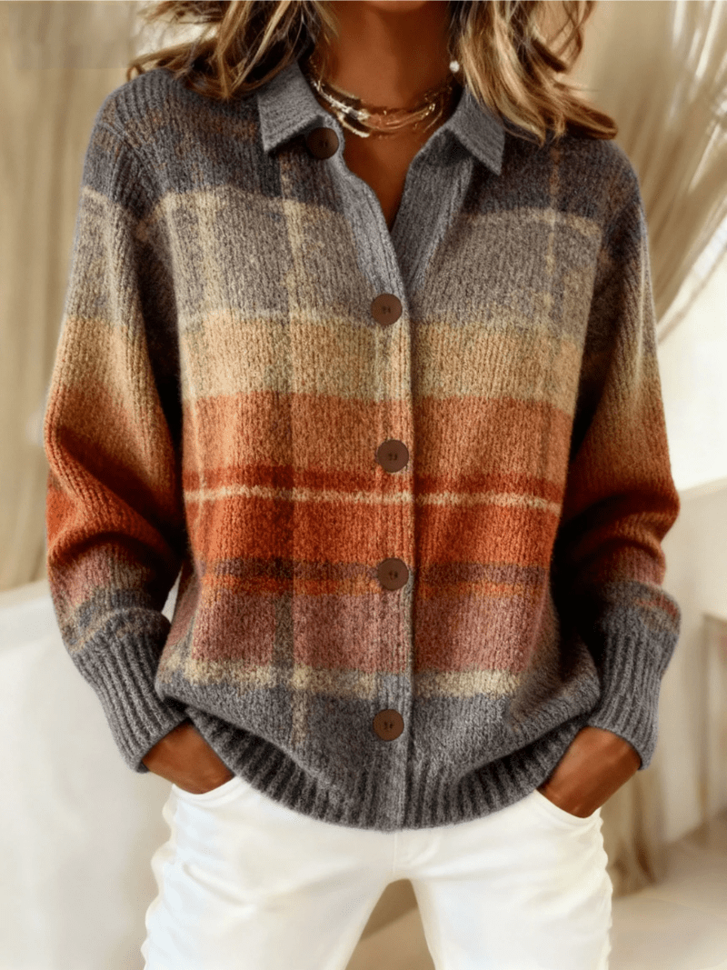EDITH | Cardigan with plaid pattern - Liora Melbourne