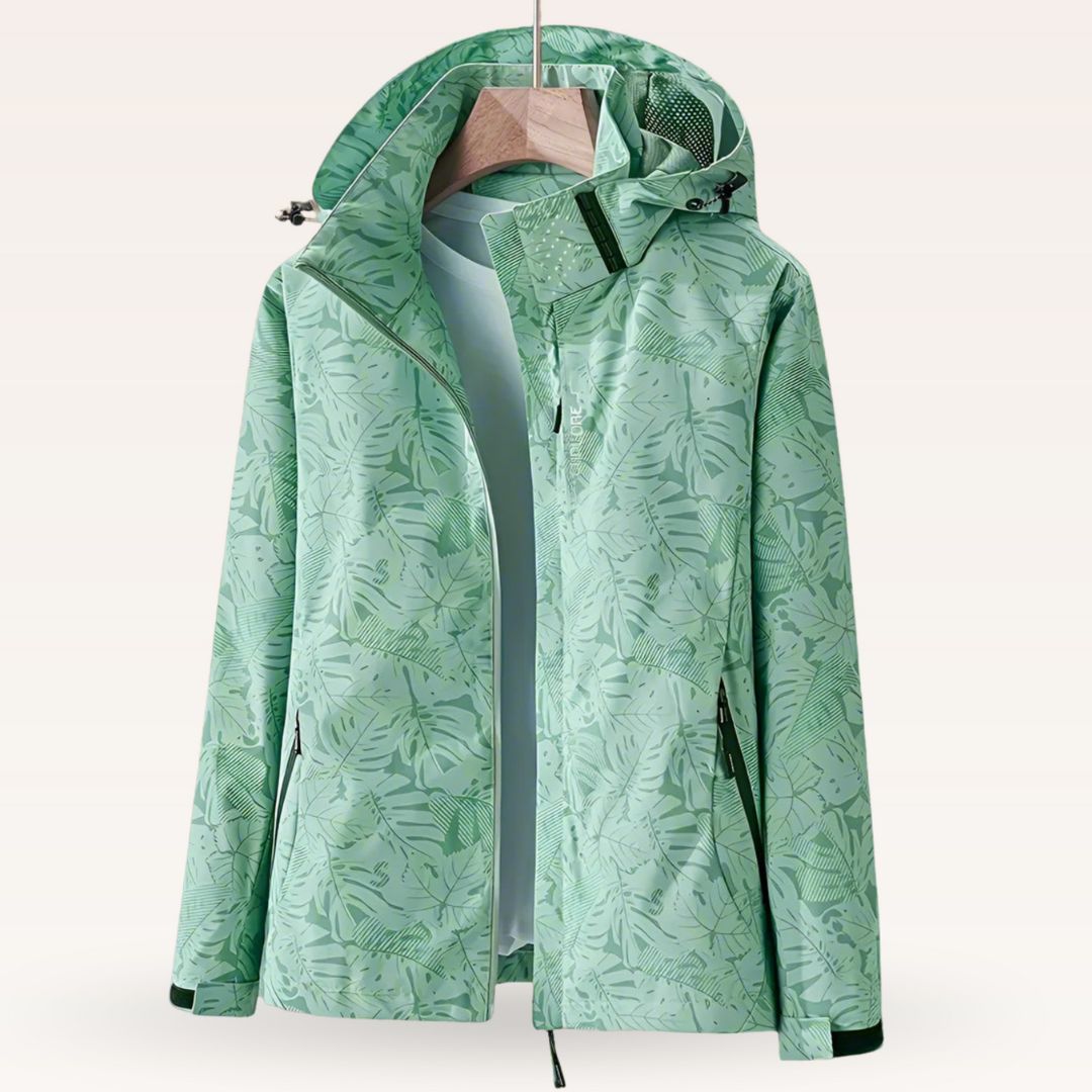ISLA | Waterproof summer jacket with leaf print - Liora Melbourne