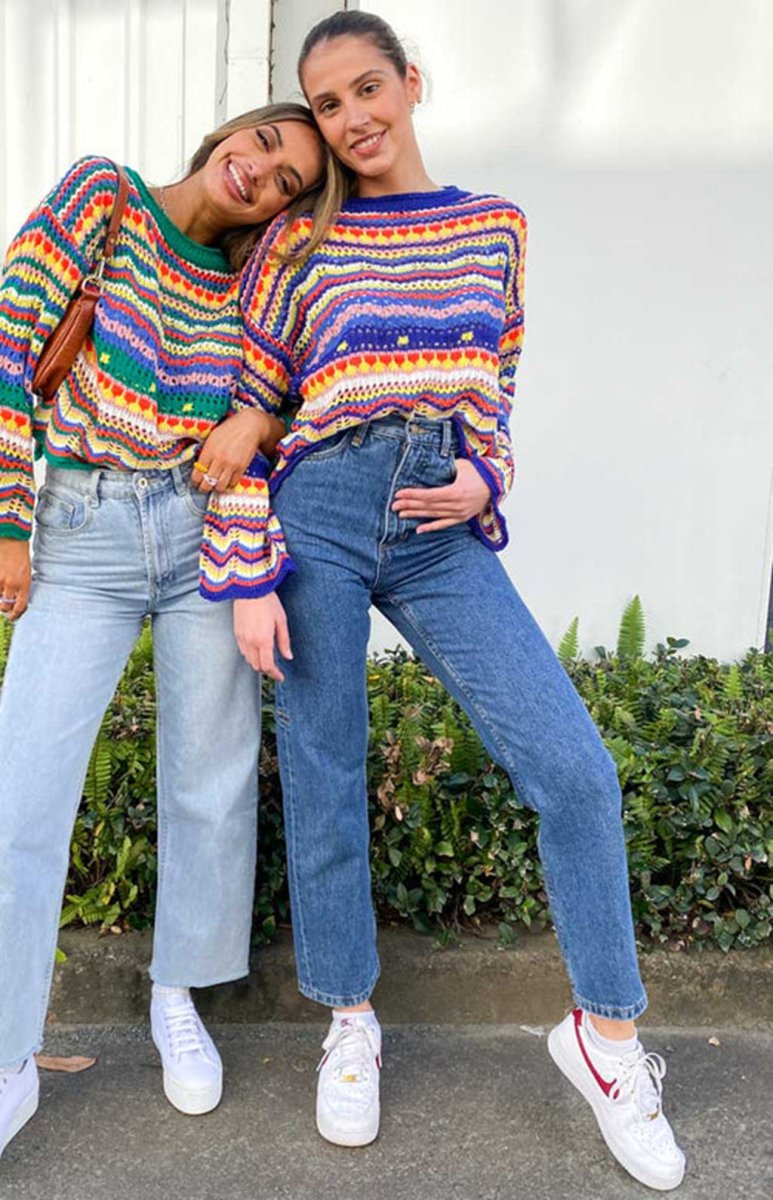 COLORPOP | Knitted jumper with colour-block detail - Liora Melbourne