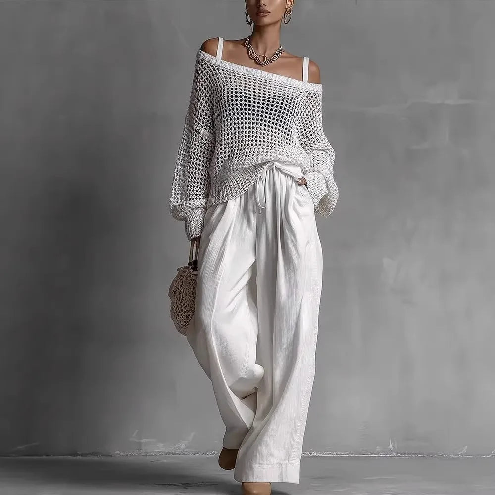CLARIBEL | Set with wide-leg trousers - Liora Melbourne