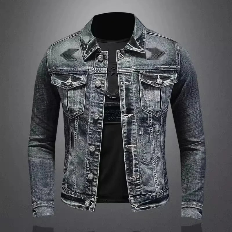 RYAN | Motorcycle denim jacket with stand collar - Liora Melbourne