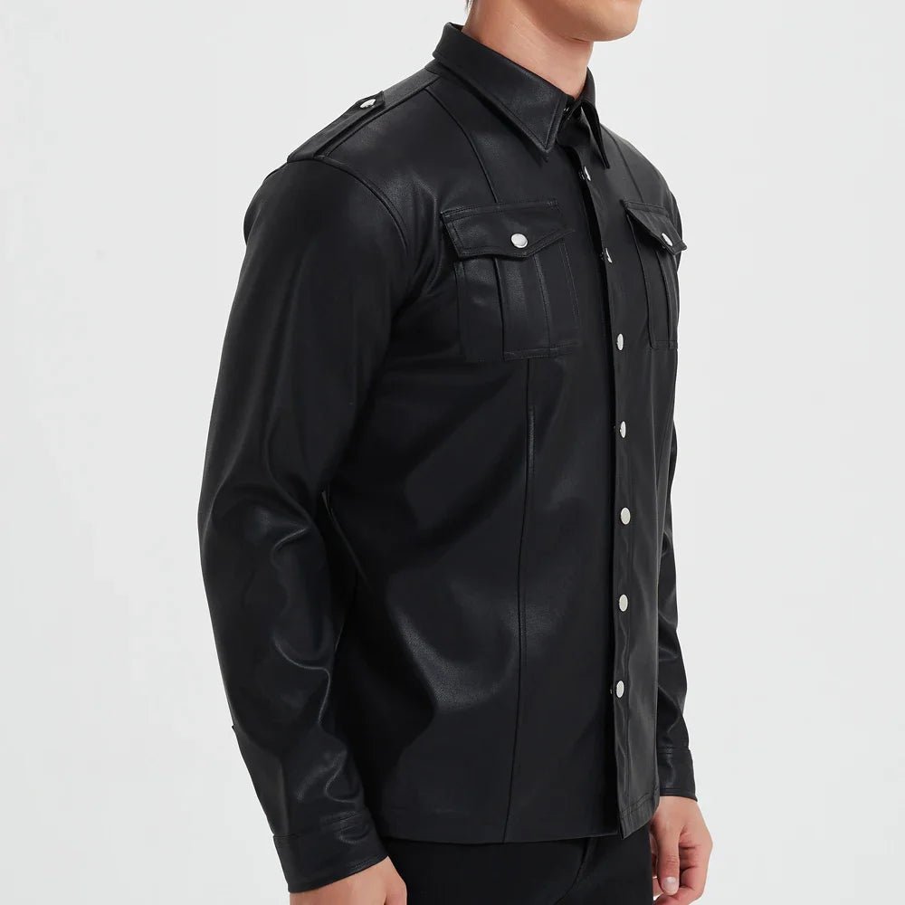 RHYS | Long sleeve top with leather finish - Liora Melbourne