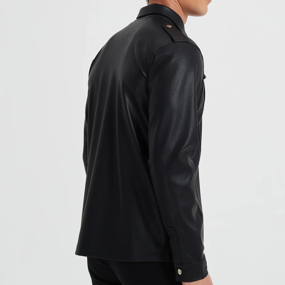 RHYS | Long sleeve top with leather finish - Liora Melbourne