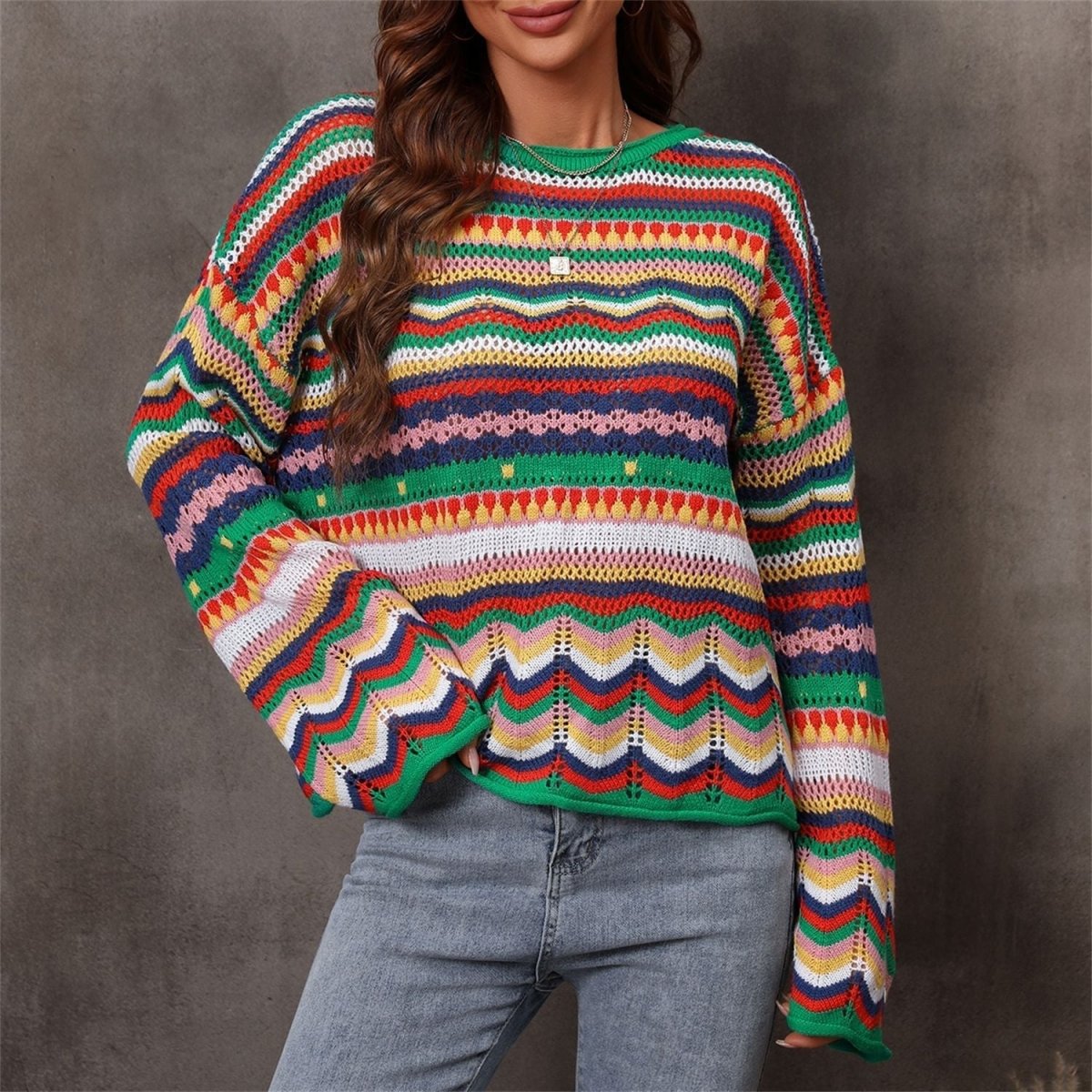 COLORPOP | Knitted jumper with colour-block detail - Liora Melbourne