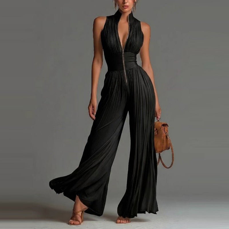 SOFIA | Jumpsuit with wide-leg pleated trousers - Liora Melbourne