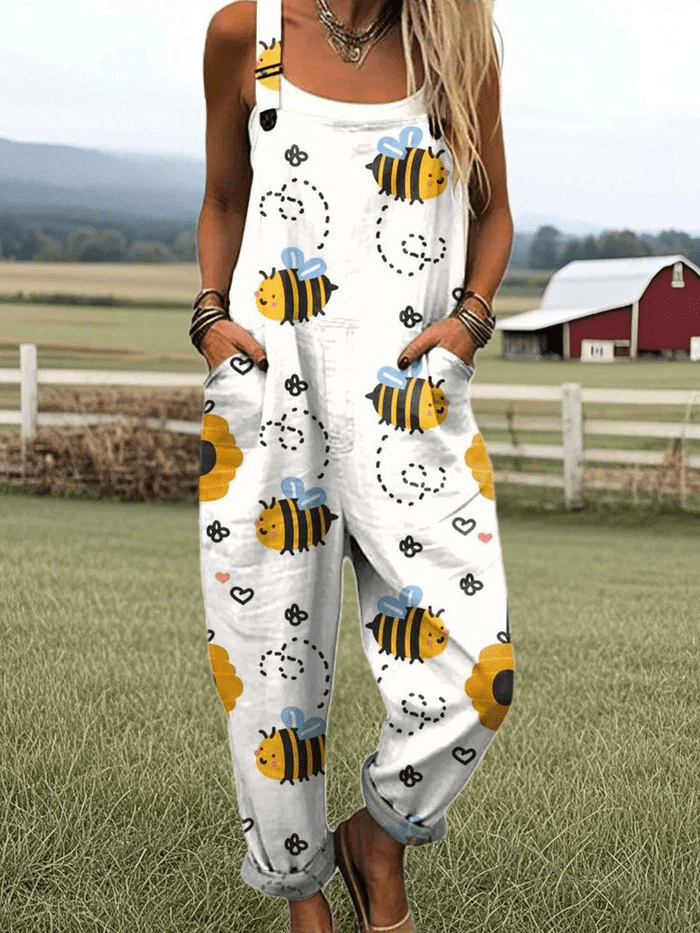BELLA | Jumpsuit with bee and sunflower print - Liora Melbourne