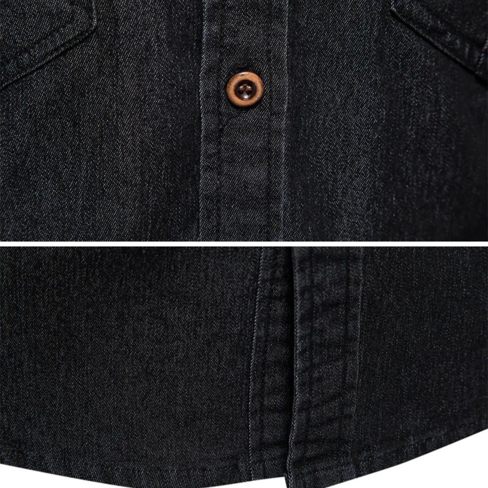 COOPER | Denim jacket with wooden buttons - Liora Melbourne