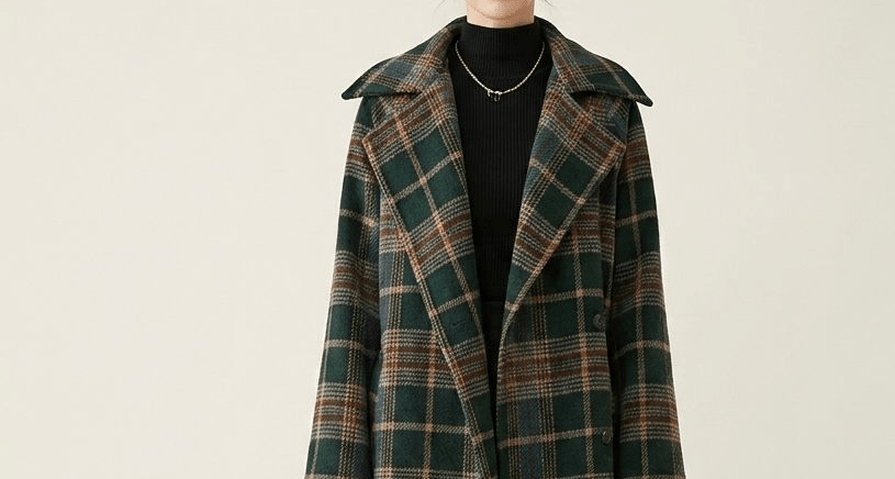 IVY | Longline coat with check pattern - Liora Melbourne