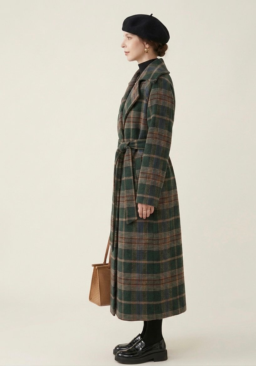 IVY | Longline coat with check pattern - Liora Melbourne