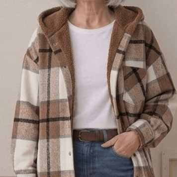 PIPER | Hooded shacket with flannel fabric - Liora Melbourne