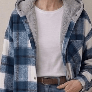 PIPER | Hooded shacket with flannel fabric - Liora Melbourne