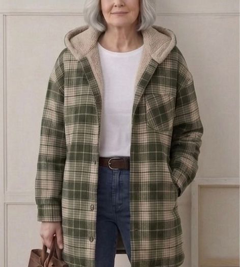 PIPER | Hooded shacket with flannel fabric - Liora Melbourne