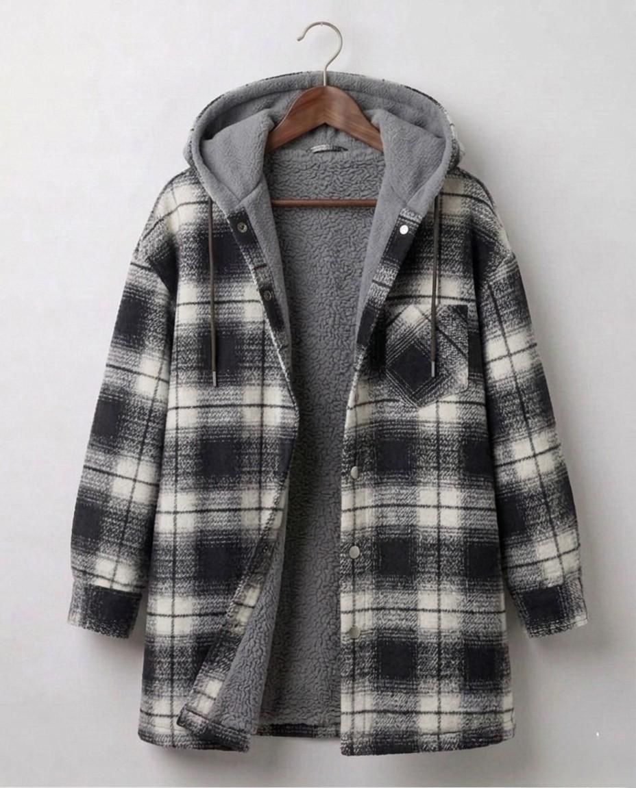 PIPER | Hooded shacket with flannel fabric - Liora Melbourne