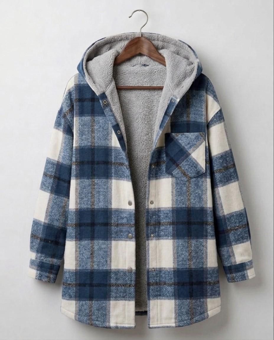 PIPER | Hooded shacket with flannel fabric - Liora Melbourne