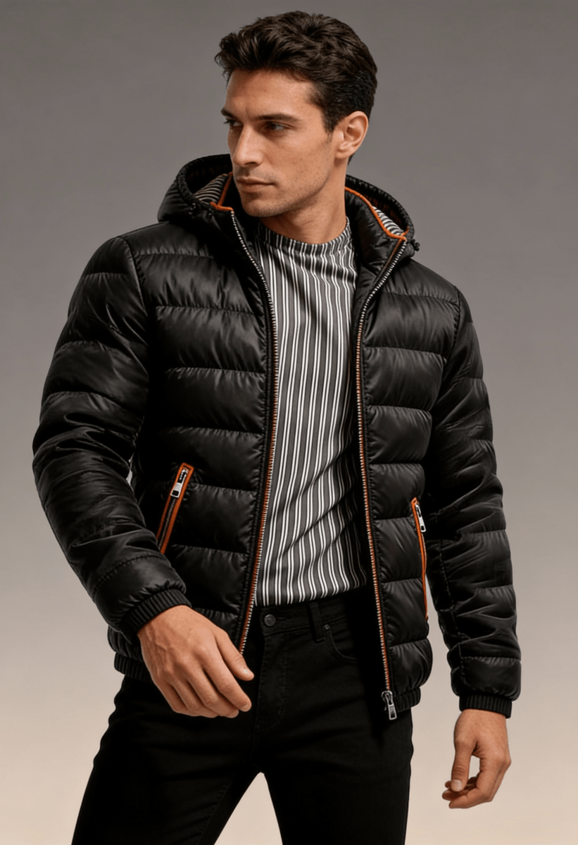 DAMIAN | Padded hoodie jacket with quilted detail - Liora Melbourne