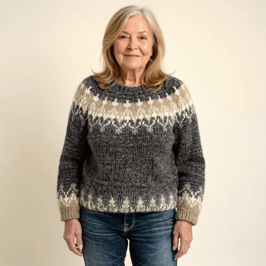SAMANTHA | Icelandic jumper with patterned knit - Liora Melbourne