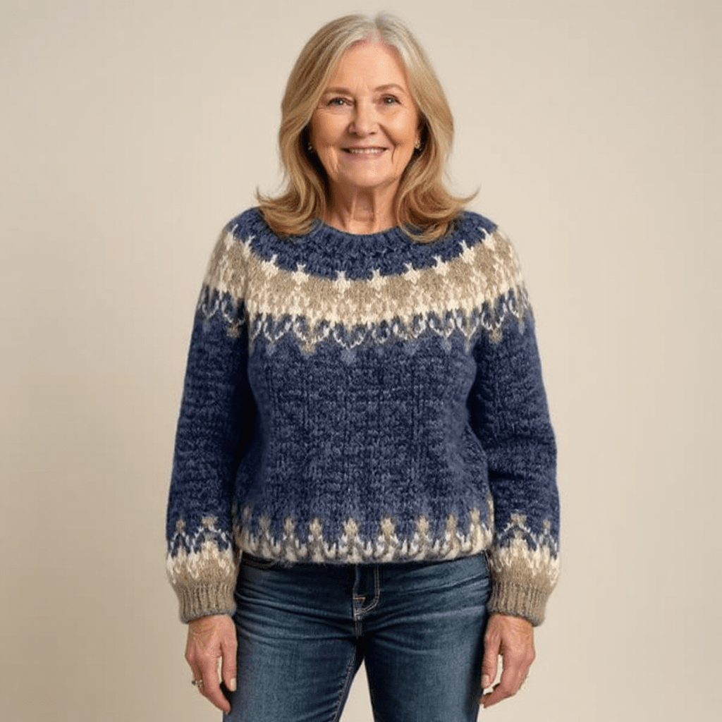 SAMANTHA | Icelandic jumper with patterned knit - Liora Melbourne