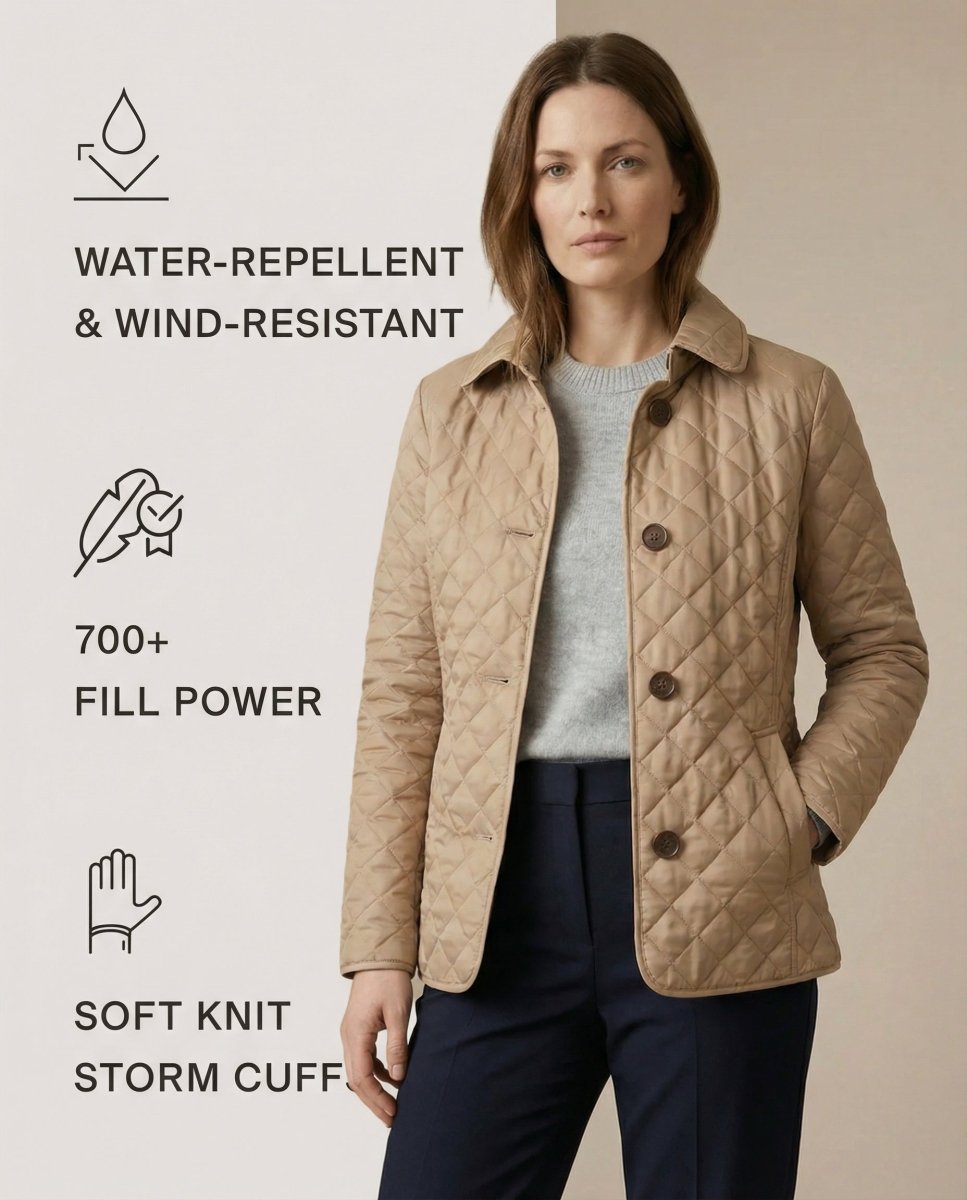 GRACE | Quilted jacket with button-up front - Liora Melbourne