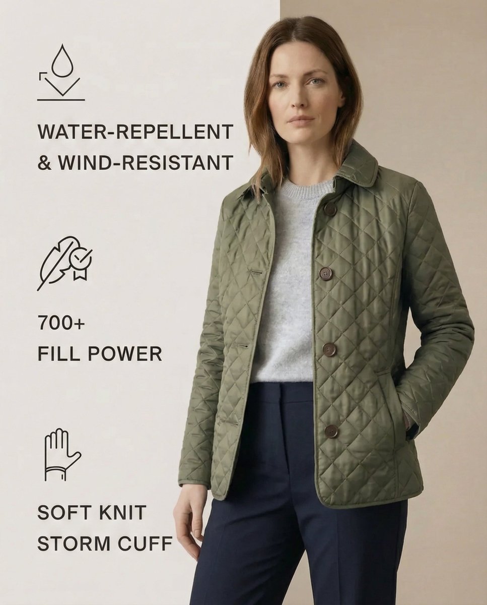 GRACE | Quilted jacket with button-up front - Liora Melbourne