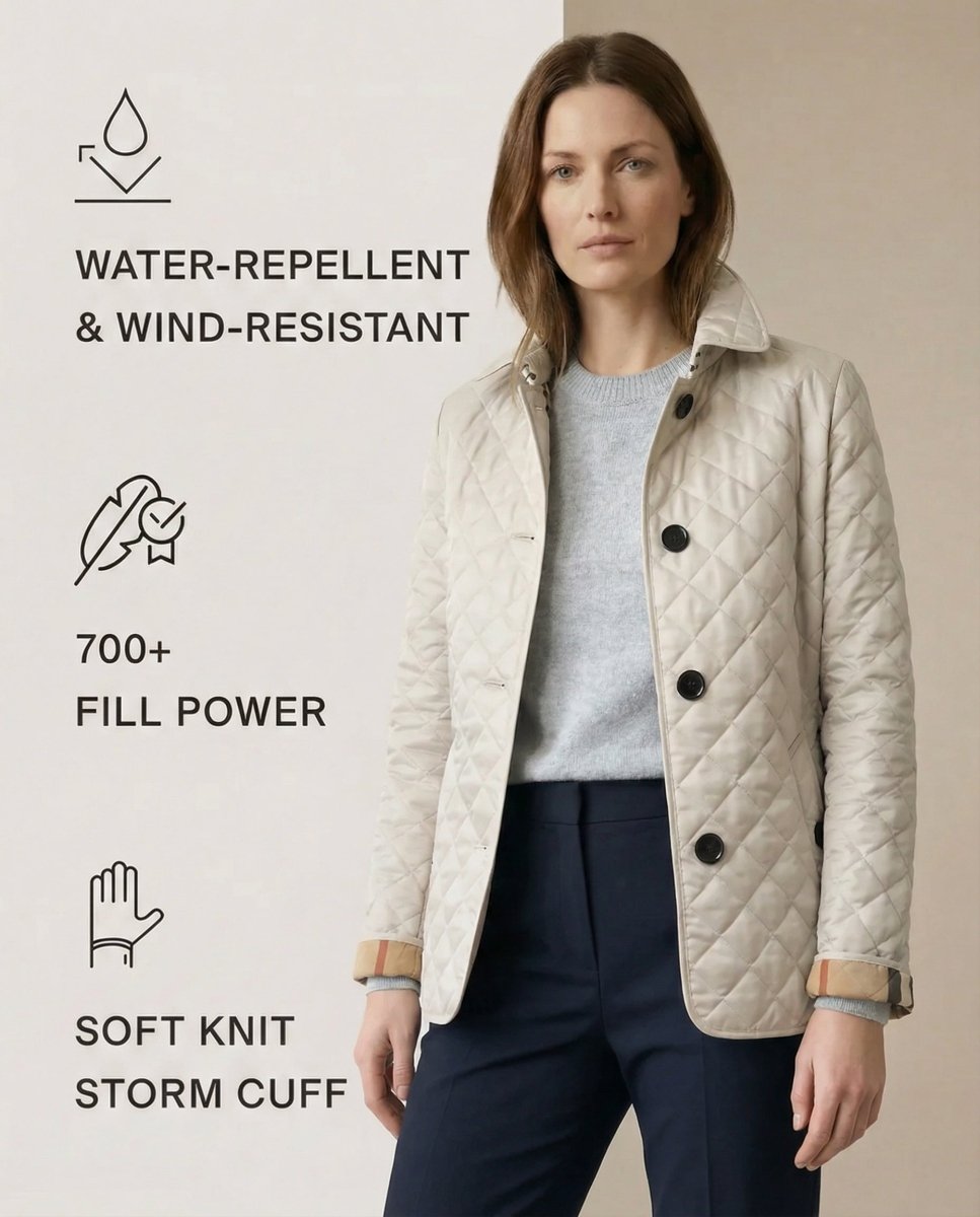 GRACE | Quilted jacket with button-up front - Liora Melbourne