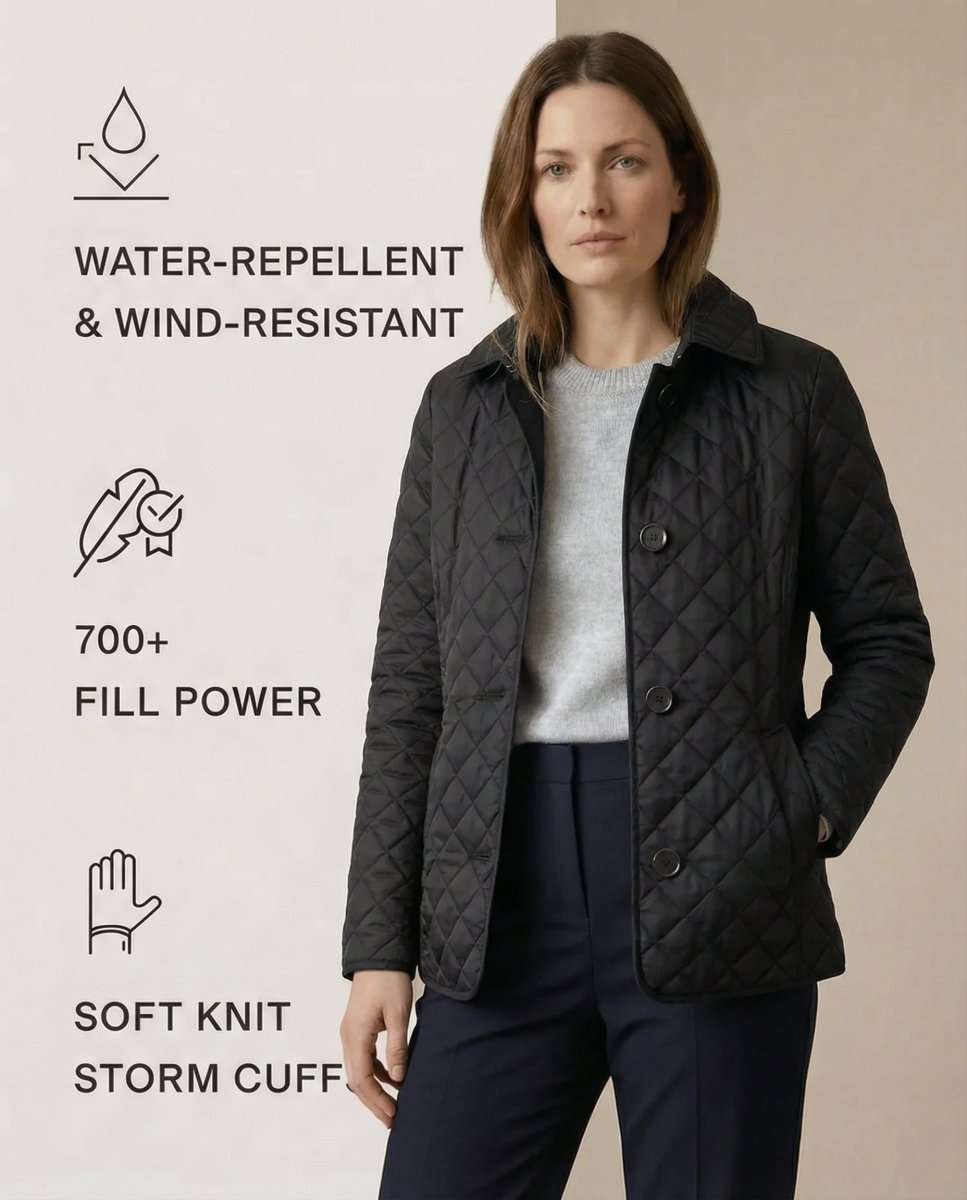 GRACE | Quilted jacket with button-up front - Liora Melbourne